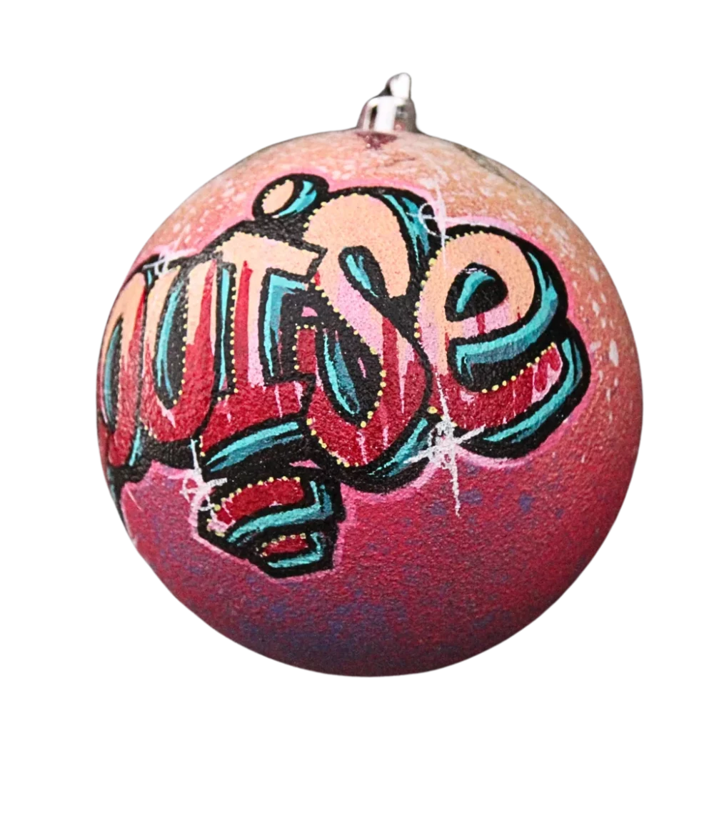 Boule Noël décorée main unique regalartprod peinture personnalisée