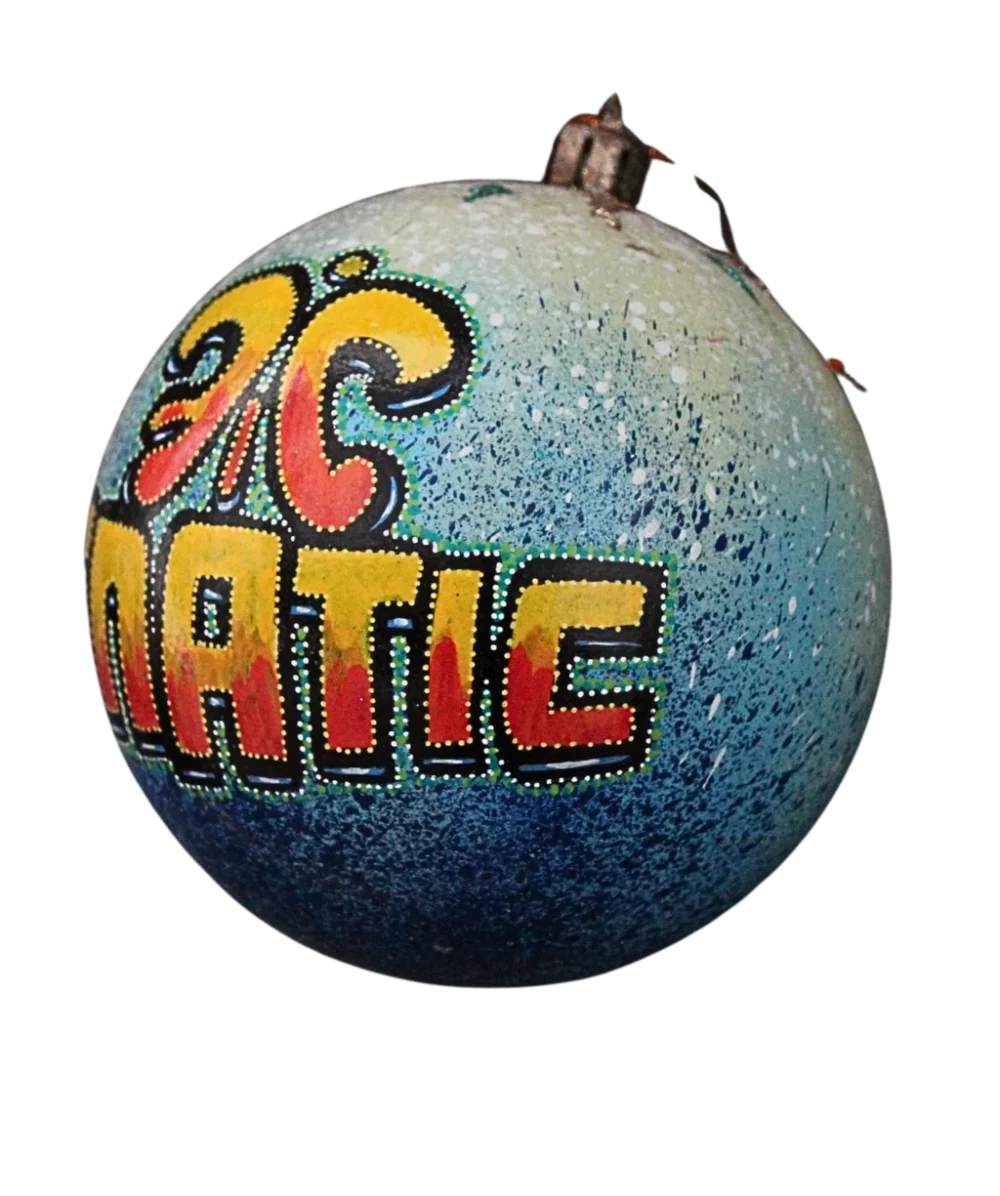 boule de Noël décorée main peinture originale support atypique regalartprod